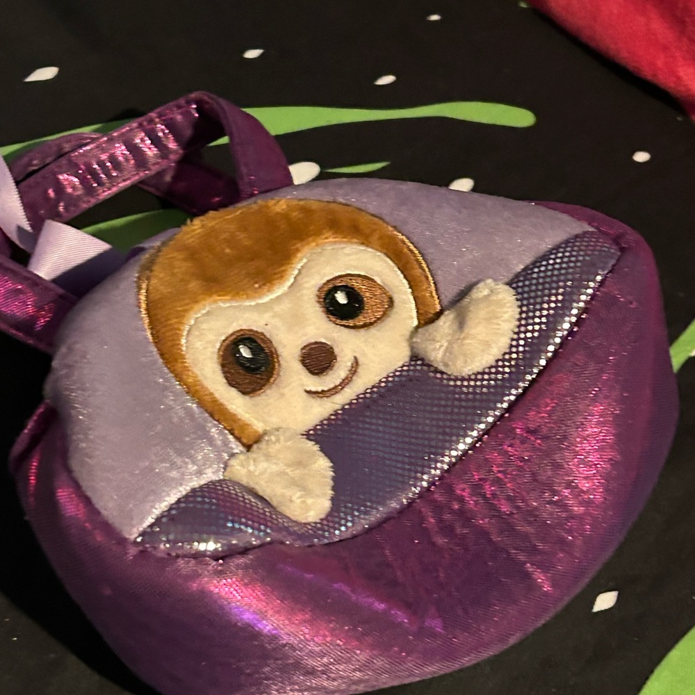 Purple Plush Animal small Purse